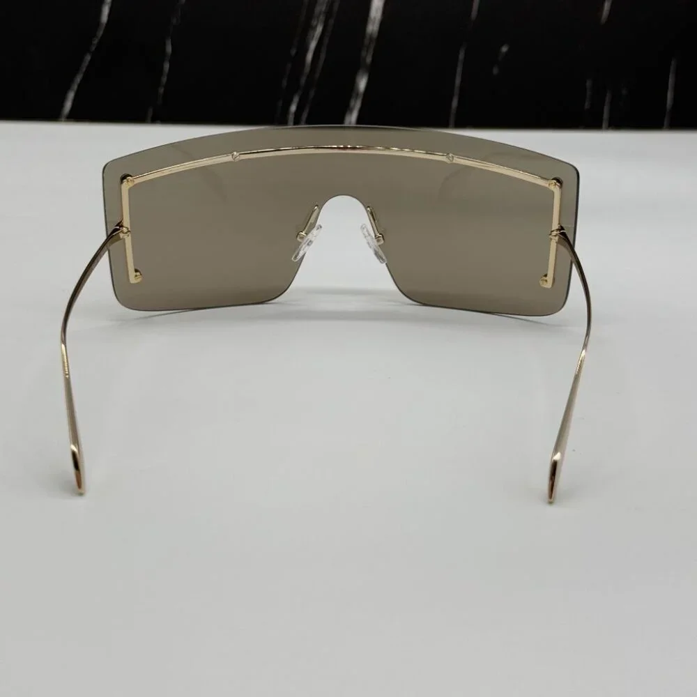 NEW AM0412S 002 ALEXANDER MCQUEEN SHIELD UNISEX SUNGLASSES